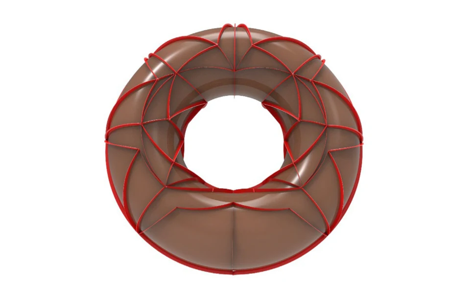 CAD model of an optimized rib-reinforced torus shell